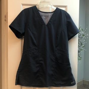 Grey’s Anatomy Scrubwear Short Sleeve Top Dark Gray Size Small